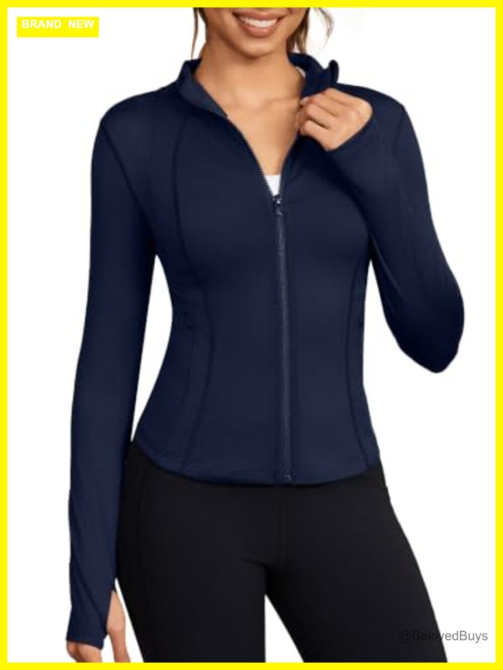 Women's Cropped Zip Up Workout Running Jacket Thumb Hole